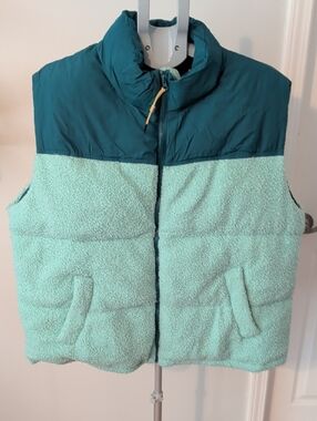 wild fable Teal and Mint Sherpa Puffer Vest